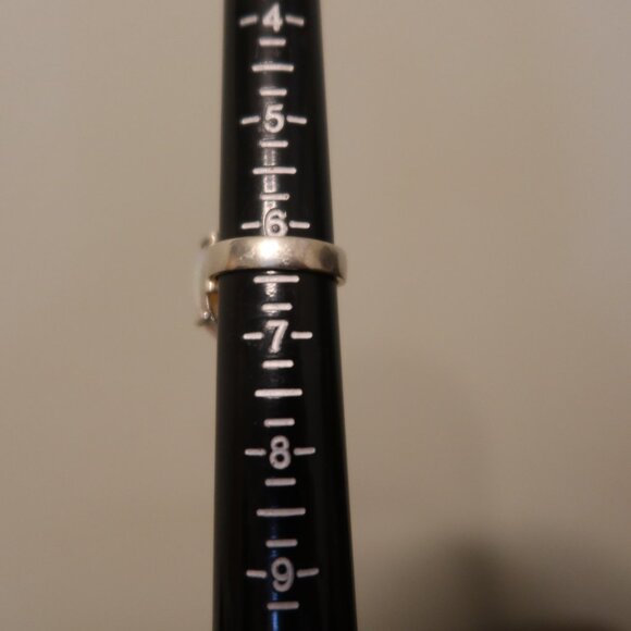 GIANT Opal and 925 sterling silver statement ring white with blue sparkles 6.25 - Picture 12 of 14